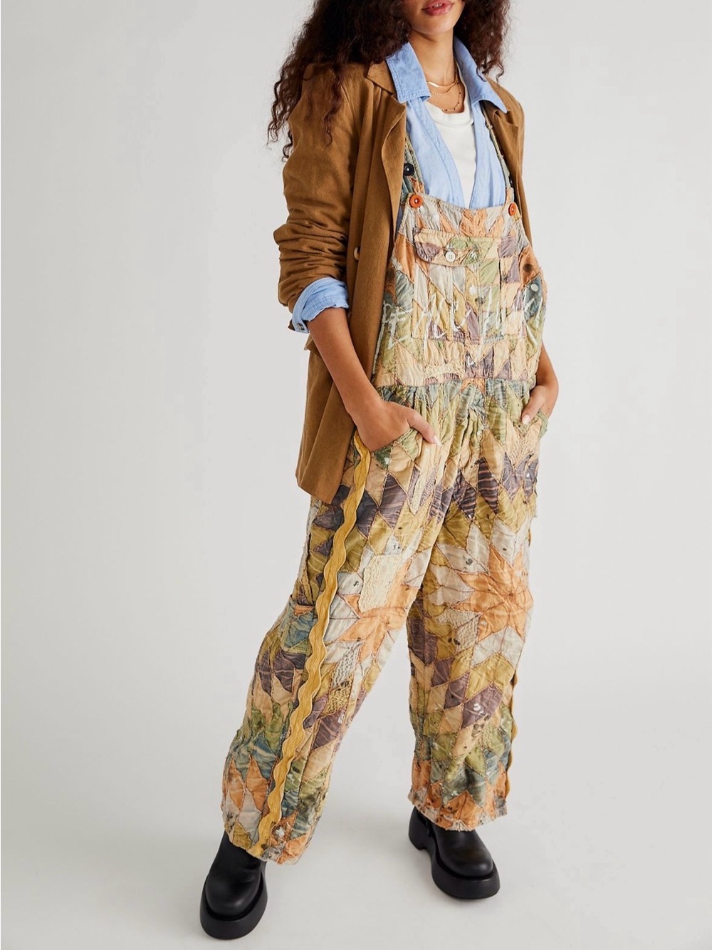 Magnolia Pearl Forage Peace Quilted Overalls
